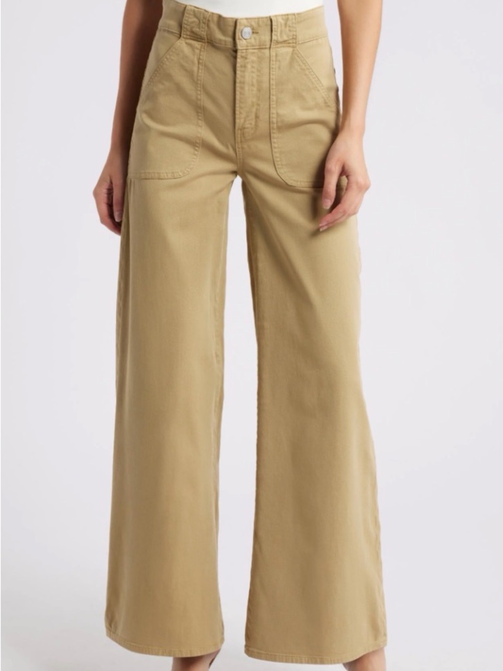 Reformation Wide Leg High-Rise pants in beige